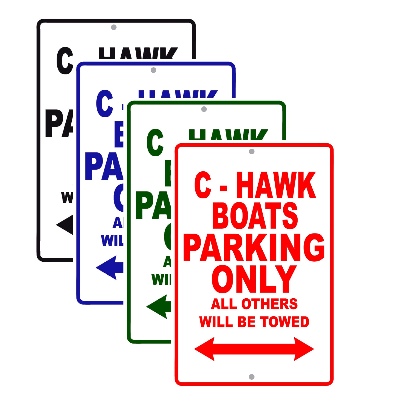 C-Hawk Boats Boats Parking Only All Others Will Be Towed Sea Ocean Beach Lake Boat Aluminum Metal Sign Plate