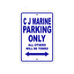 C J Marine Boats Parking Only All Others Will Be Towed Sea Ocean Beach Lake Boat Aluminum Metal Sign Plate