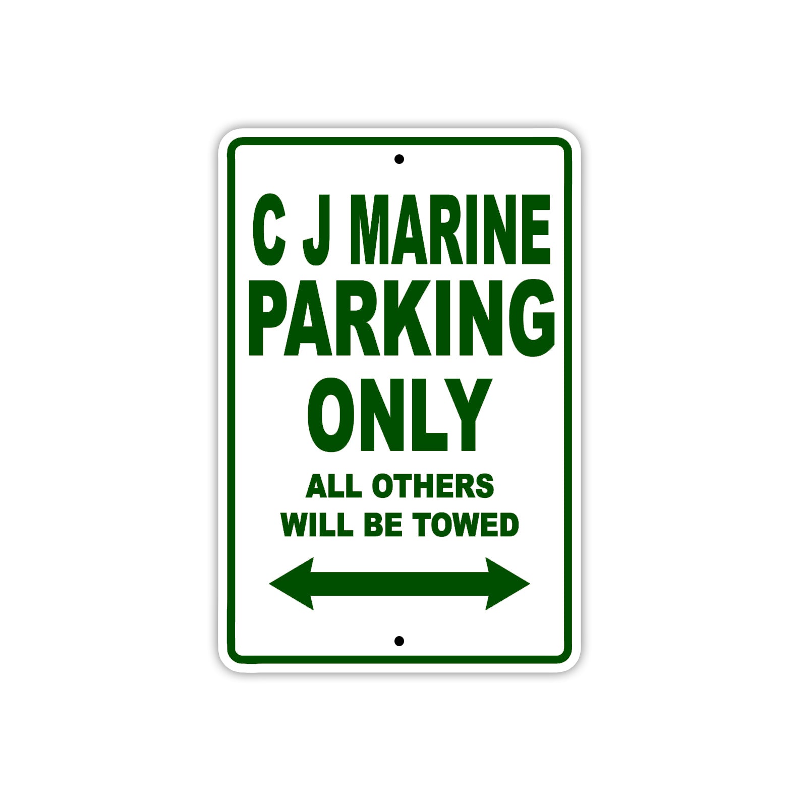 C J Marine Boats Parking Only All Others Will Be Towed Sea Ocean Beach Lake Boat Aluminum Metal Sign Plate