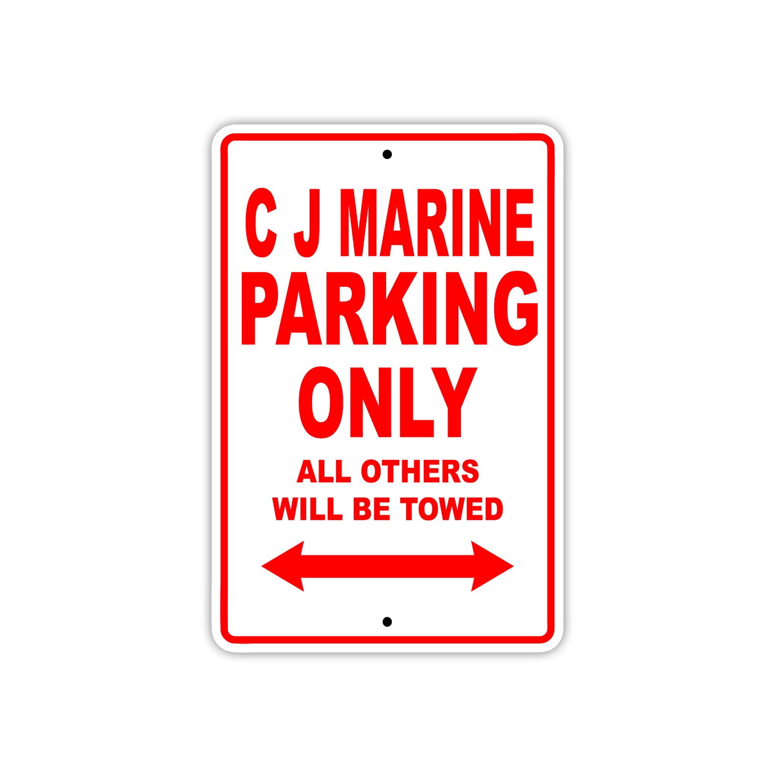 C J Marine Boats Parking Only All Others Will Be Towed Sea Ocean Beach Lake Boat Aluminum Metal Sign Plate