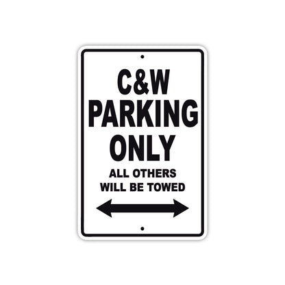 C & W Boats Parking Only All Others Will Be Towed Sea Ocean Beach Lake Boat Aluminum Metal Sign Plate