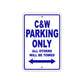 C & W Boats Parking Only All Others Will Be Towed Sea Ocean Beach Lake Boat Aluminum Metal Sign Plate