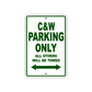 C & W Boats Parking Only All Others Will Be Towed Sea Ocean Beach Lake Boat Aluminum Metal Sign Plate