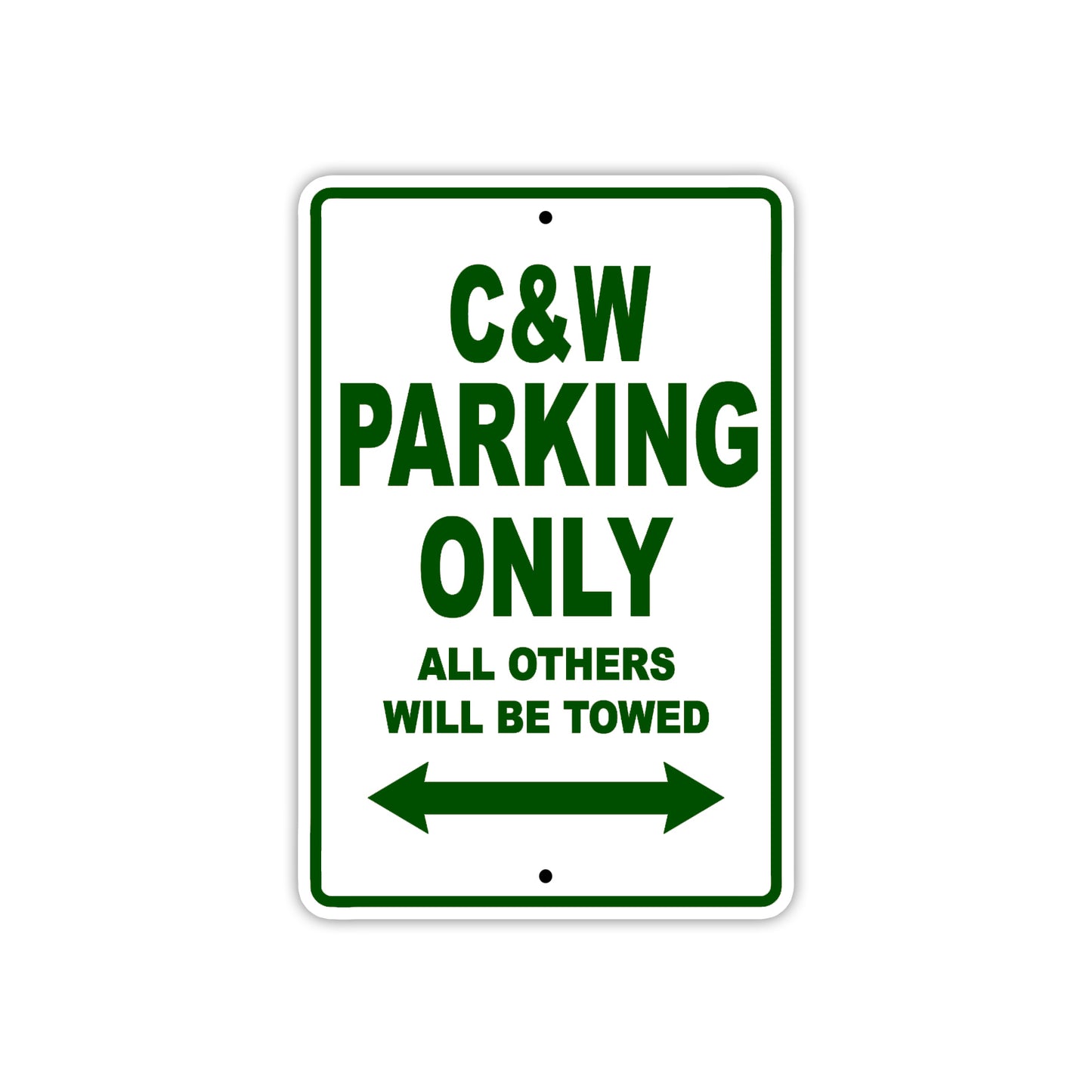 C & W Boats Parking Only All Others Will Be Towed Sea Ocean Beach Lake Boat Aluminum Metal Sign Plate