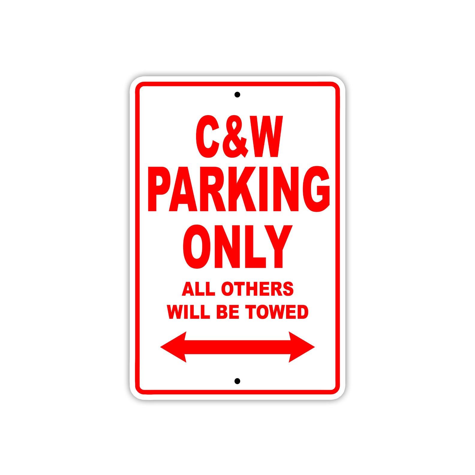 C & W Boats Parking Only All Others Will Be Towed Sea Ocean Beach Lake Boat Aluminum Metal Sign Plate