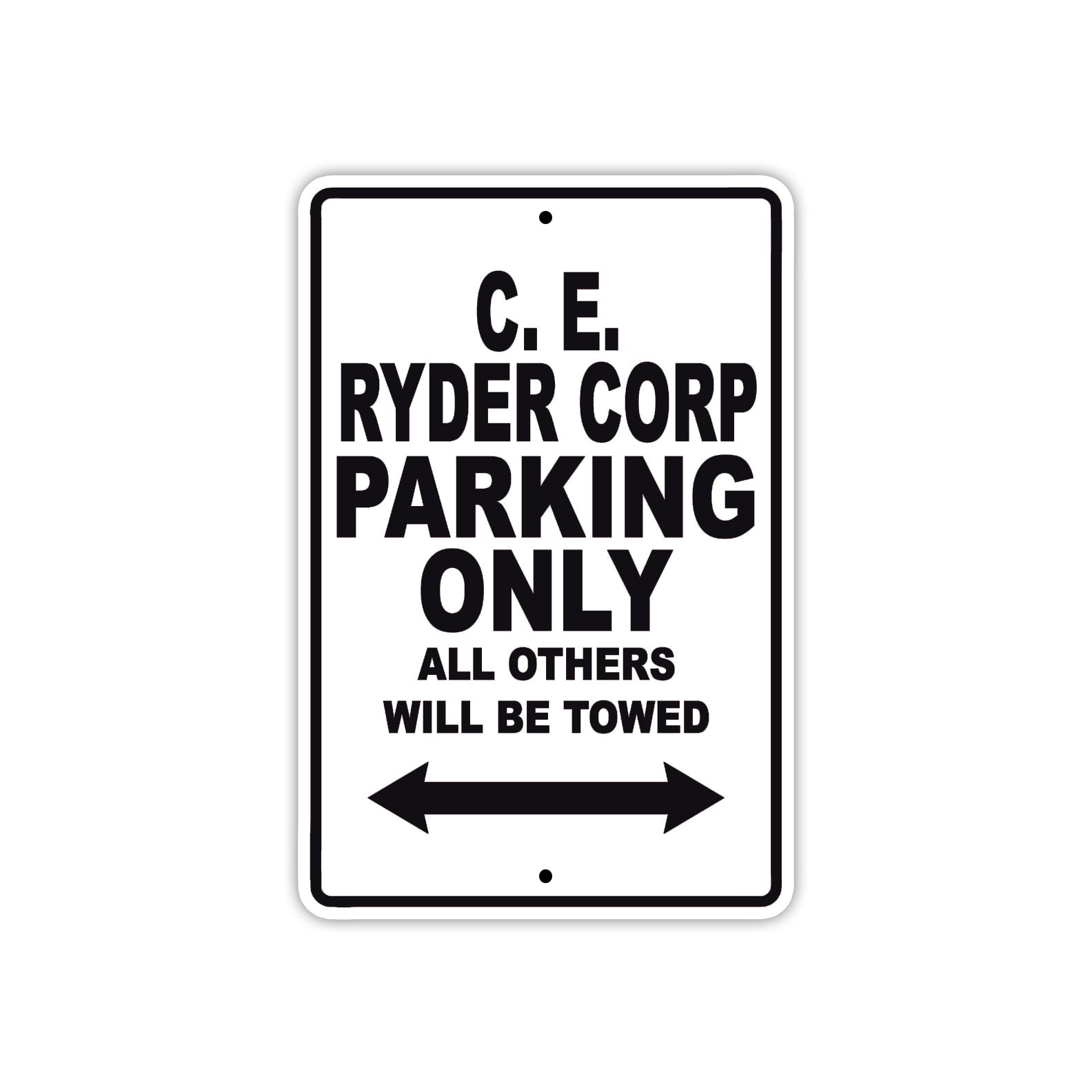 C. E. Ryder Corp Boats Parking Only All Others Will Be Towed Sea Ocean Beach Lake Boat Aluminum Metal Sign Plate