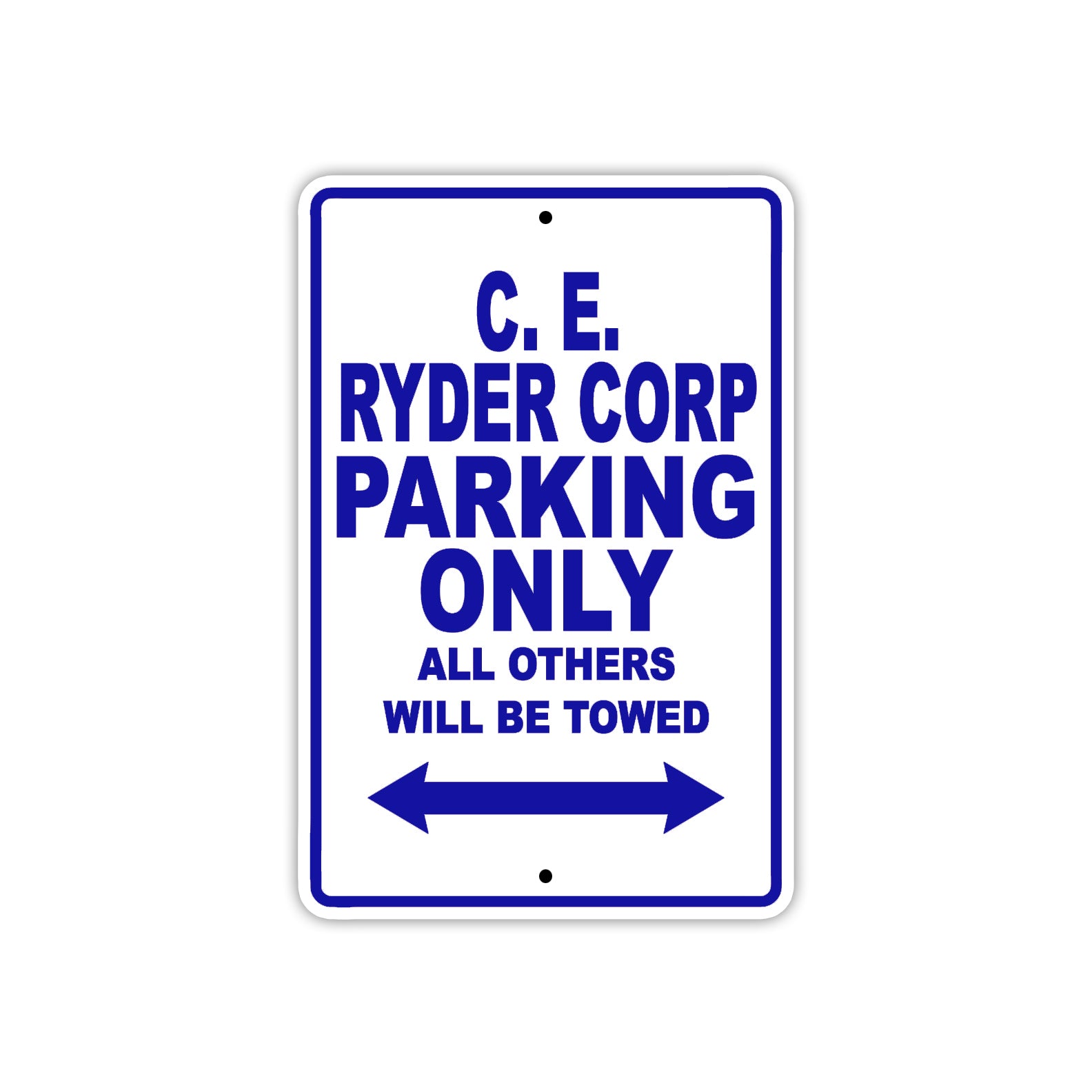 C. E. Ryder Corp Boats Parking Only All Others Will Be Towed Sea Ocean Beach Lake Boat Aluminum Metal Sign Plate