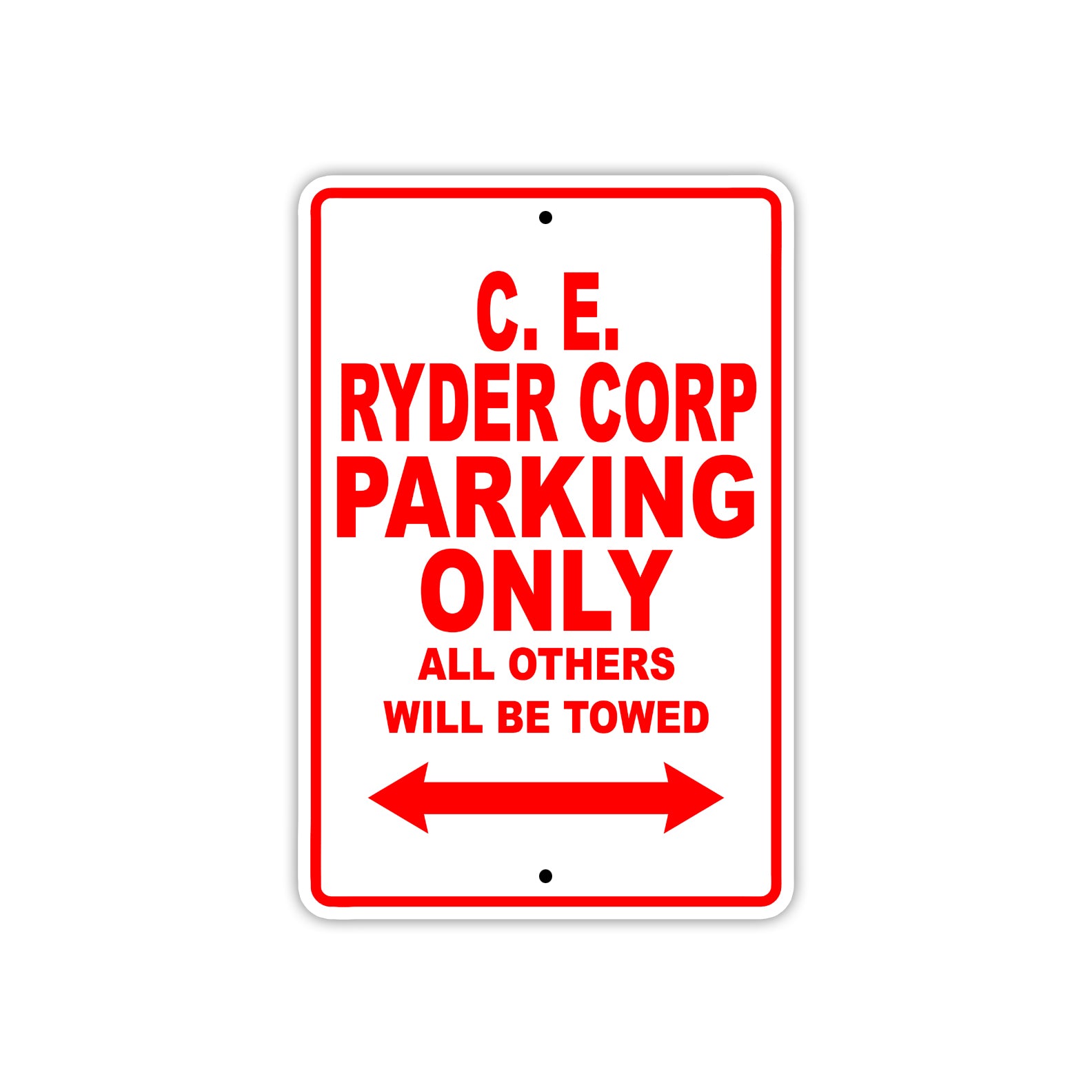 C. E. Ryder Corp Boats Parking Only All Others Will Be Towed Sea Ocean Beach Lake Boat Aluminum Metal Sign Plate