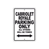 Cabriolet Royale Boats Parking Only All Others Will Be Towed Sea Ocean Beach Lake Boat Aluminum Metal Sign Plate