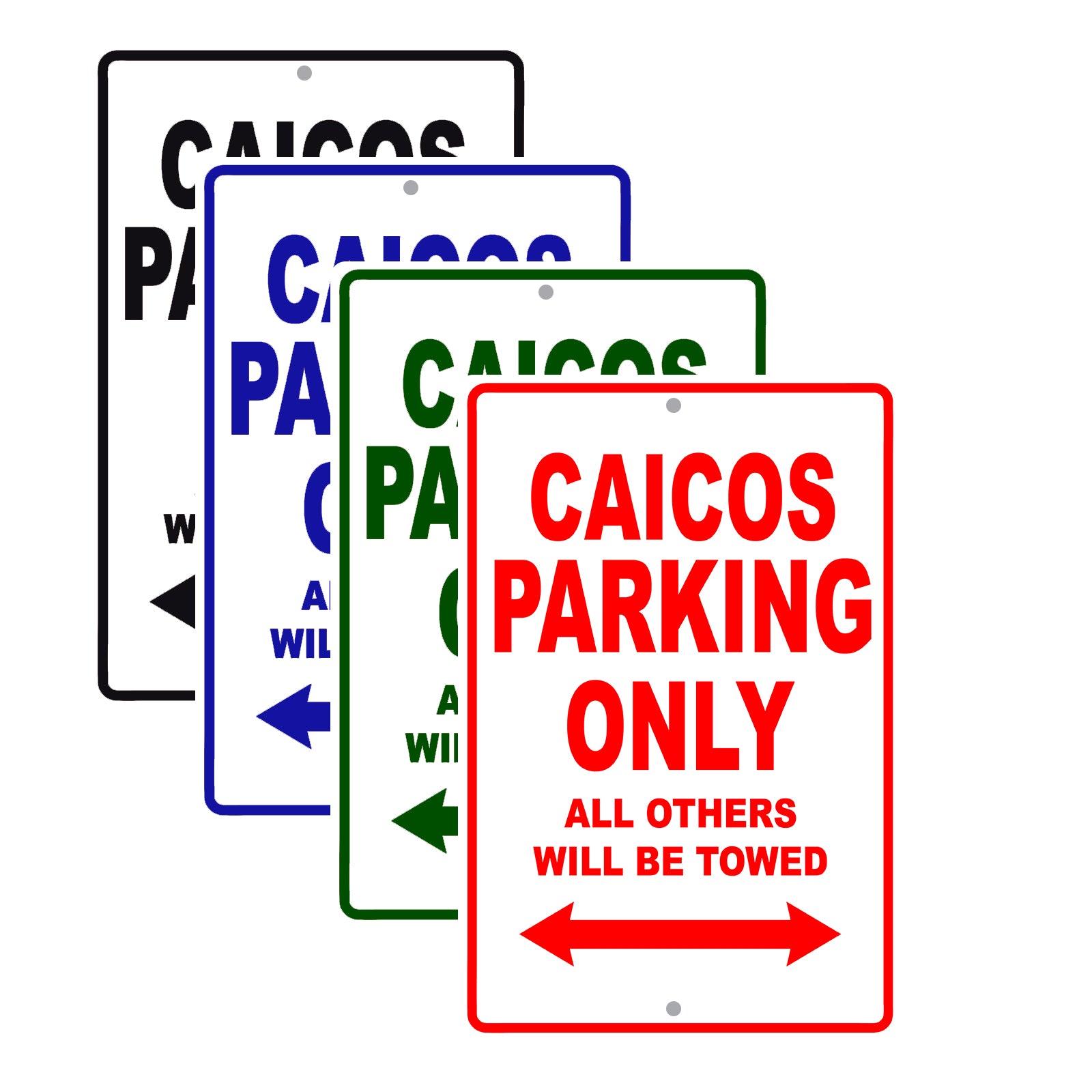 Caicos Boats Parking Only All Others Will Be Towed Sea Ocean Beach Lake Boat Aluminum Metal Sign Plate