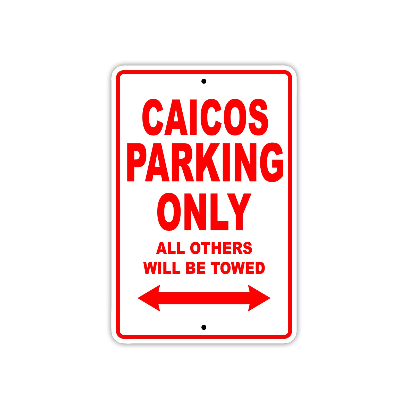 Caicos Boats Parking Only All Others Will Be Towed Sea Ocean Beach Lake Boat Aluminum Metal Sign Plate