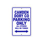 Camden Dory Co Boats Parking Only All Others Will Be Towed Sea Ocean Beach Lake Boat Aluminum Metal Sign Plate