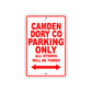 Camden Dory Co Boats Parking Only All Others Will Be Towed Sea Ocean Beach Lake Boat Aluminum Metal Sign Plate