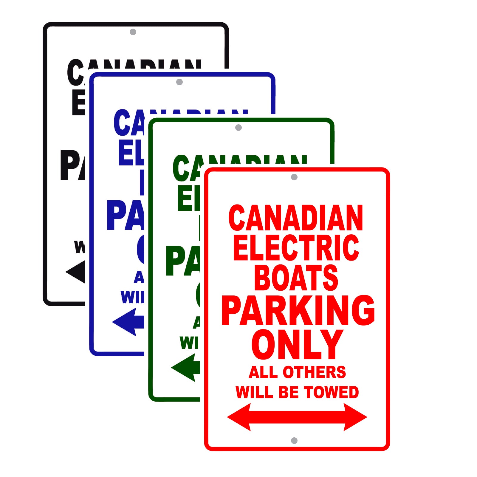 Canadian Electric Boats Boats Parking Only All Others Will Be Towed Sea Ocean Beach Lake Boat Aluminum Metal Sign Plate