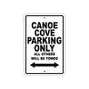 Canoe Cove Boats Parking Only All Others Will Be Towed Sea Ocean Beach Lake Boat Aluminum Metal Sign Plate
