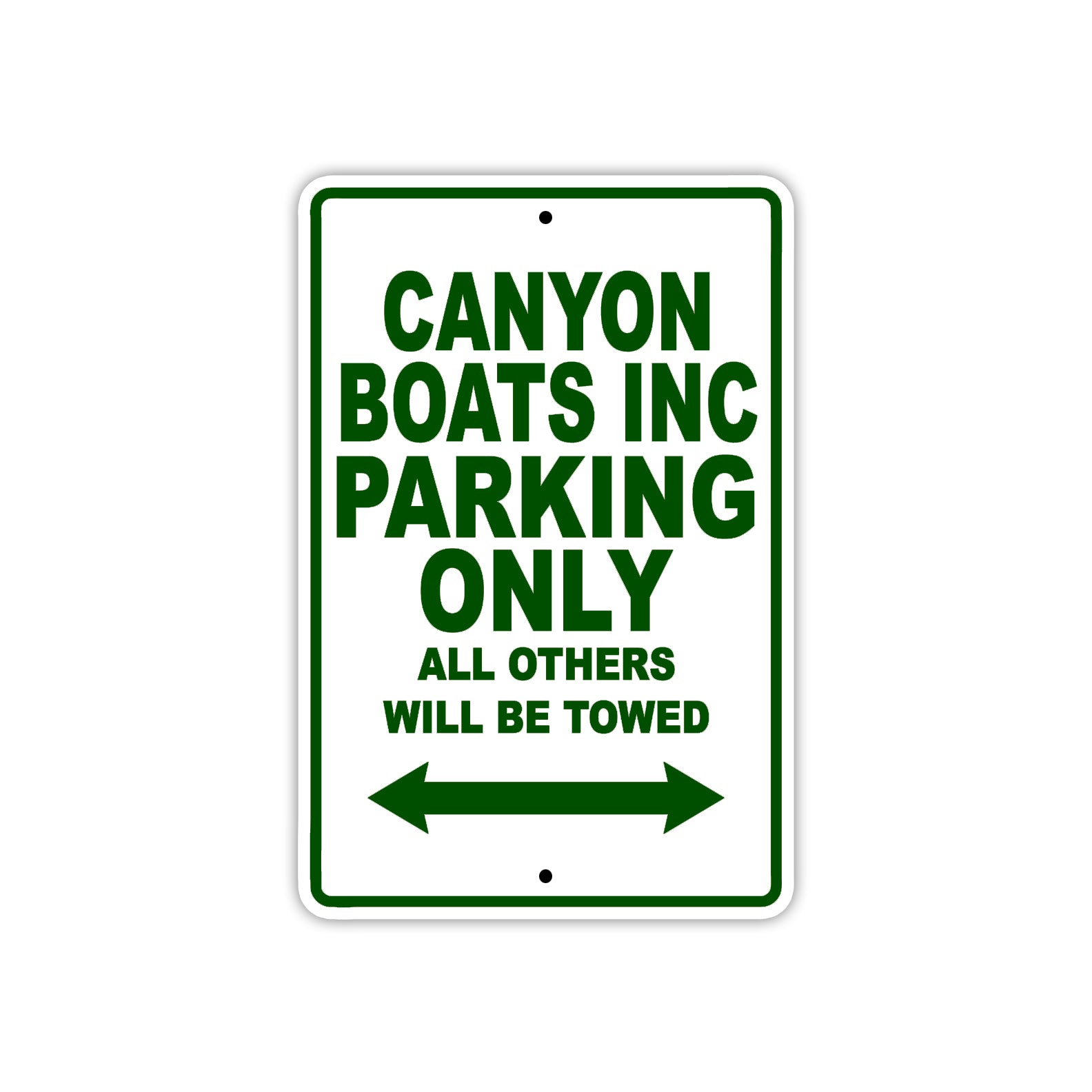 Canyon Boats Inc Boats Parking Only All Others Will Be Towed Sea Ocean Beach Lake Boat Aluminum Metal Sign Plate