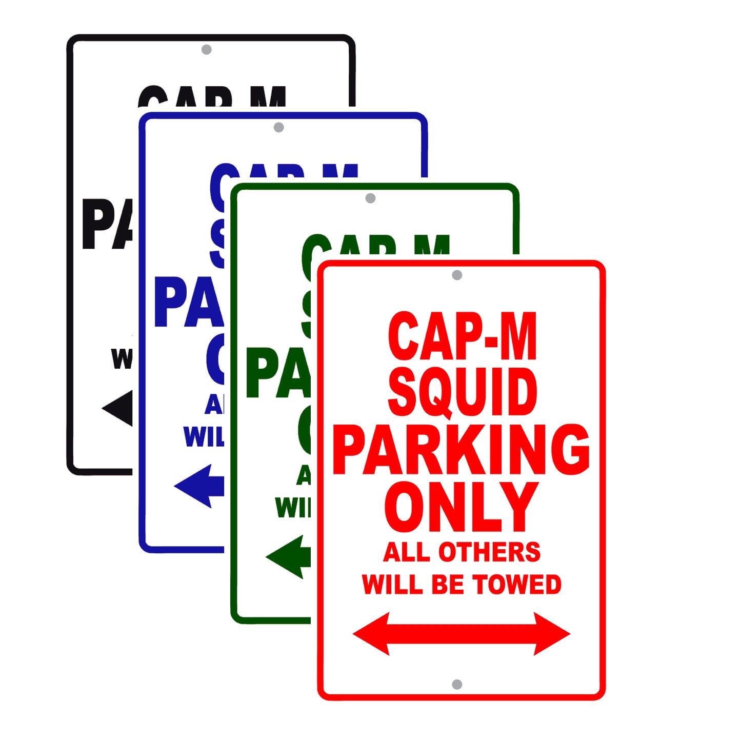 Cap-M Squid Boats Parking Only All Others Will Be Towed Sea Ocean Beach Lake Boat Aluminum Metal Sign Plate