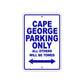 Cape George Boats Parking Only All Others Will Be Towed Sea Ocean Beach Lake Boat Aluminum Metal Sign Plate