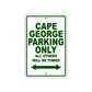 Cape George Boats Parking Only All Others Will Be Towed Sea Ocean Beach Lake Boat Aluminum Metal Sign Plate