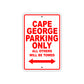 Cape George Boats Parking Only All Others Will Be Towed Sea Ocean Beach Lake Boat Aluminum Metal Sign Plate