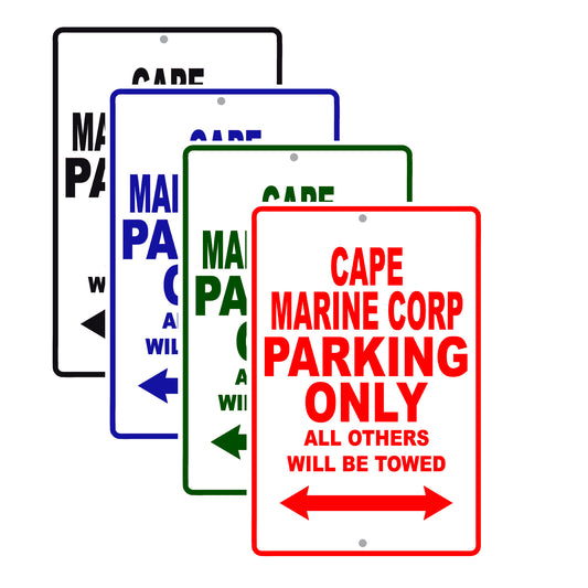 Cape Marine Corp Boats Parking Only All Others Will Be Towed Sea Ocean Beach Lake Boat Aluminum Metal Sign Plate