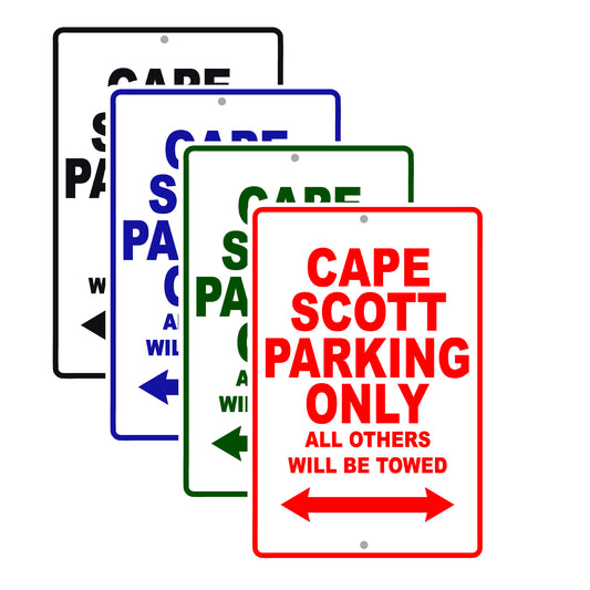 Cape Scott Boats Parking Only All Others Will Be Towed Sea Ocean Beach Lake Boat Aluminum Metal Sign Plate