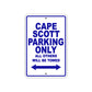 Cape Scott Boats Parking Only All Others Will Be Towed Sea Ocean Beach Lake Boat Aluminum Metal Sign Plate