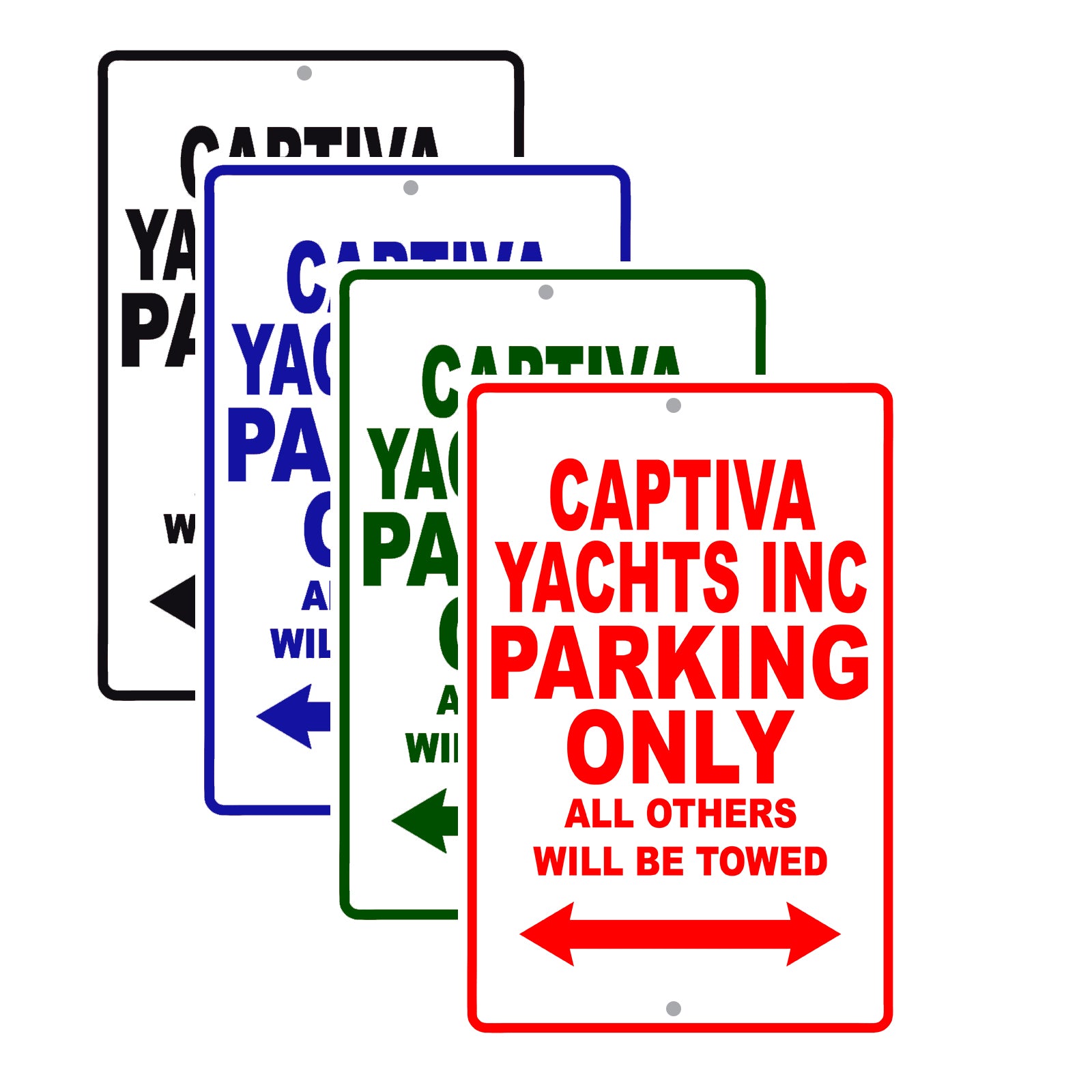 Captiva Yachts Inc Boats Parking Only All Others Will Be Towed Sea Ocean Beach Lake Boat Aluminum Metal Sign Plate