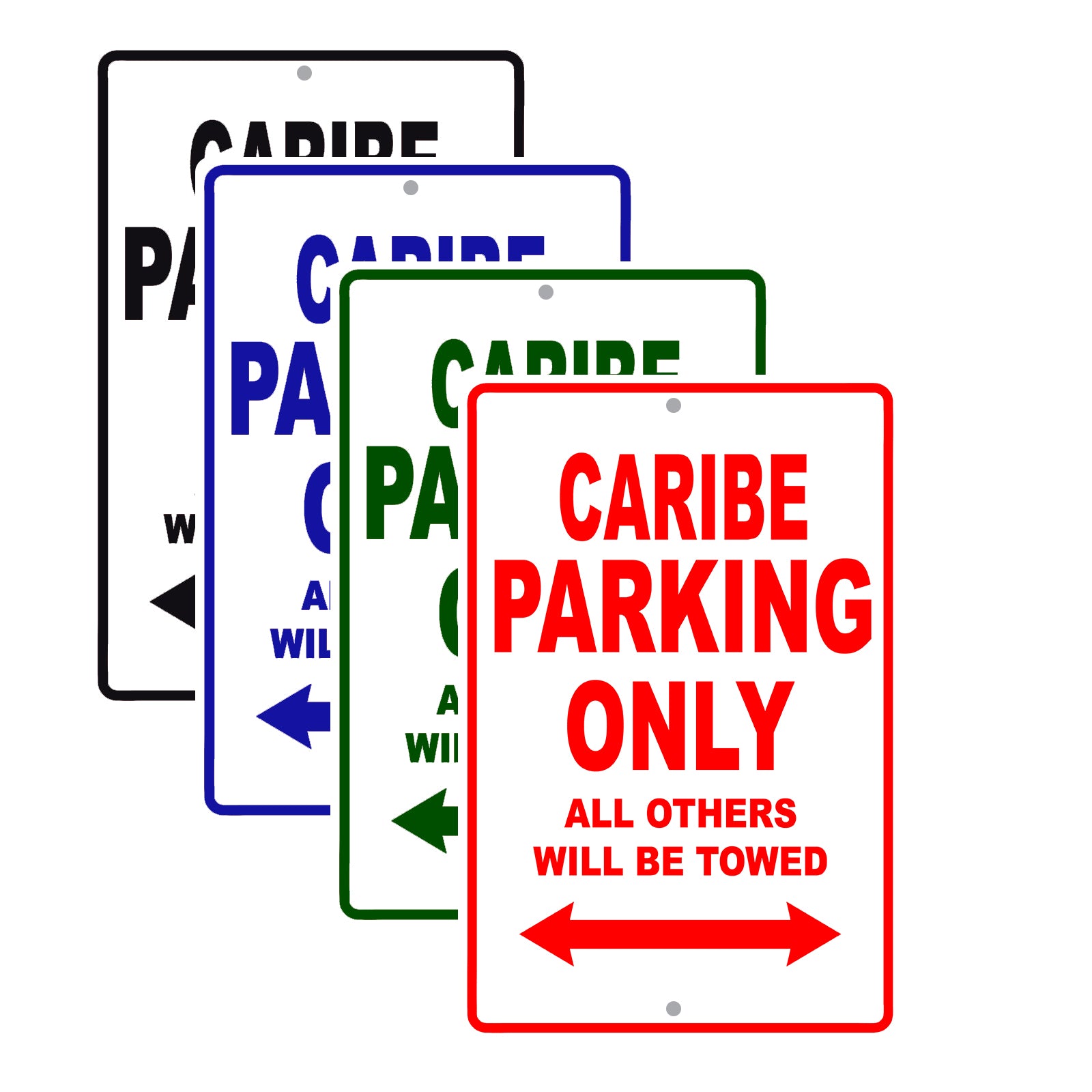 Caribe Boats Parking Only All Others Will Be Towed Sea Ocean Beach Lake Boat Aluminum Metal Sign Plate