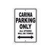 Carina Boats Parking Only All Others Will Be Towed Sea Ocean Beach Lake Boat Aluminum Metal Sign Plate