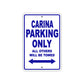 Carina Boats Parking Only All Others Will Be Towed Sea Ocean Beach Lake Boat Aluminum Metal Sign Plate
