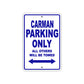 Carman Boats Parking Only All Others Will Be Towed Sea Ocean Beach Lake Boat Aluminum Metal Sign Plate