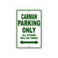 Carman Boats Parking Only All Others Will Be Towed Sea Ocean Beach Lake Boat Aluminum Metal Sign Plate