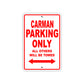 Carman Boats Parking Only All Others Will Be Towed Sea Ocean Beach Lake Boat Aluminum Metal Sign Plate