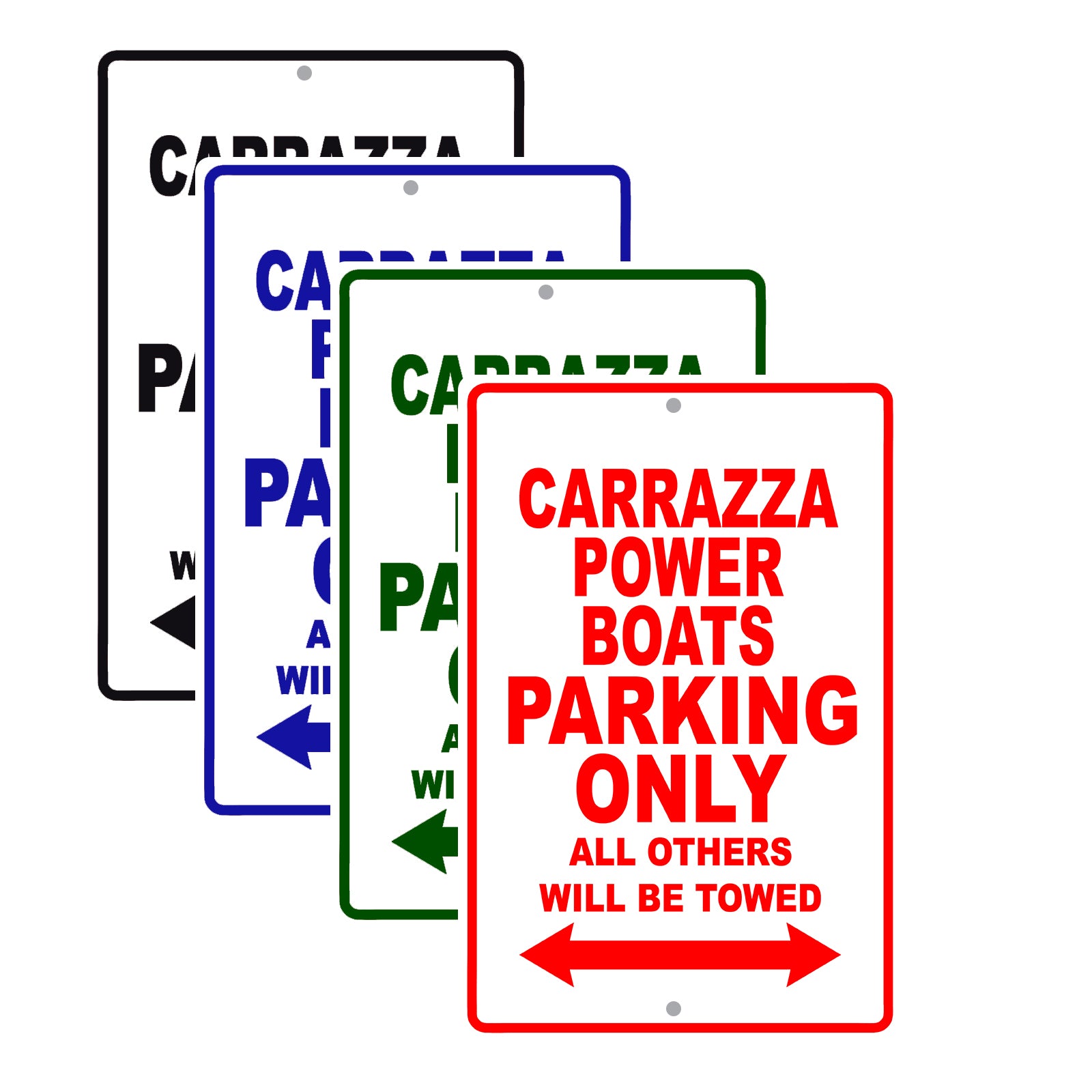 Carrazza Power Boats Boats Parking Only All Others Will Be Towed Sea Ocean Beach Lake Boat Aluminum Metal Sign Plate