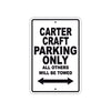 Carter Craft Boats Parking Only All Others Will Be Towed Sea Ocean Beach Lake Boat Aluminum Metal Sign Plate