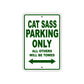 Cat Sass Boats Parking Only All Others Will Be Towed Sea Ocean Beach Lake Boat Aluminum Metal Sign Plate