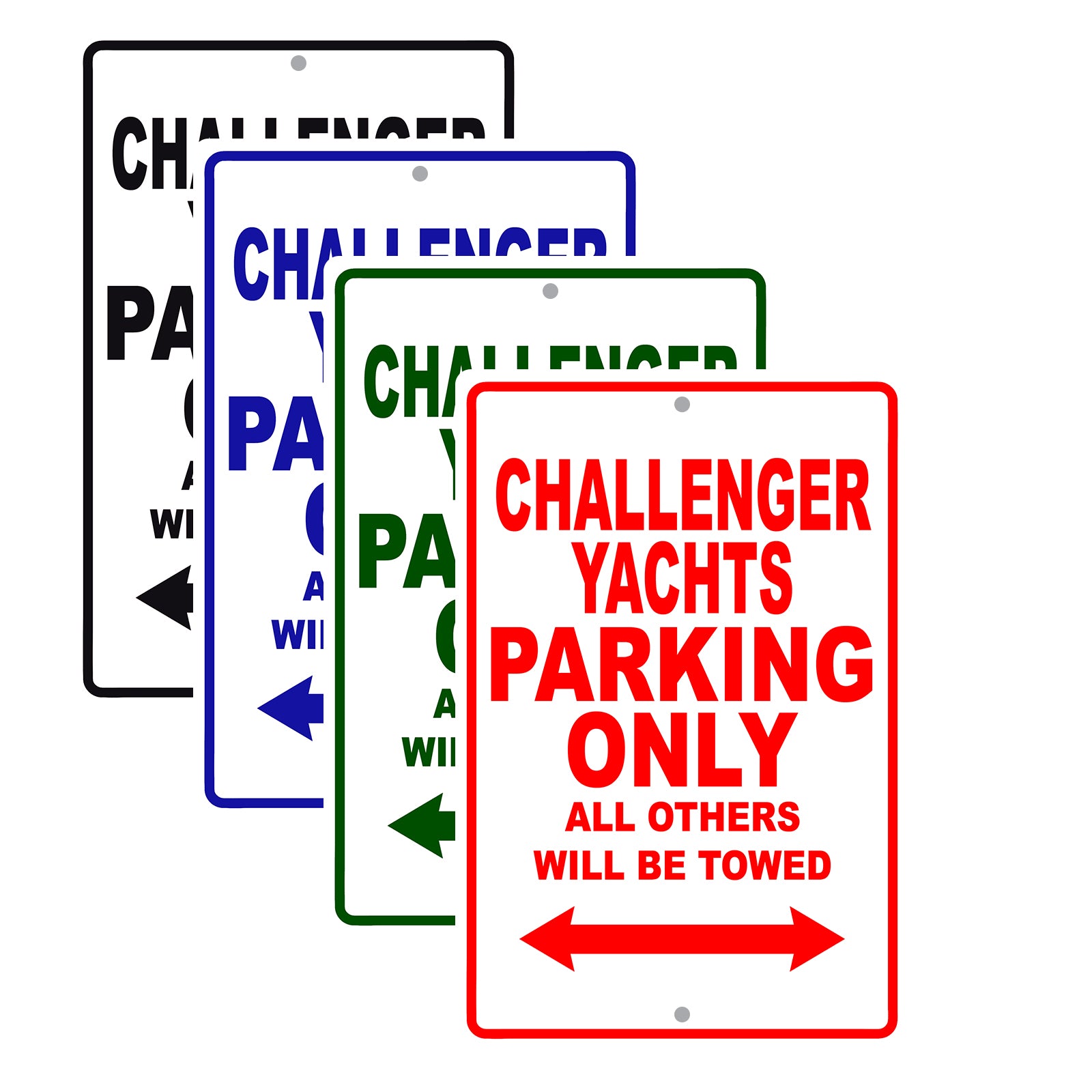Challenger Yachts Boats Parking Only All Others Will Be Towed Sea Ocean Beach Lake Boat Aluminum Metal Sign Plate