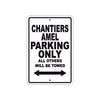 Chantiers Amel Boats Parking Only All Others Will Be Towed Sea Ocean Beach Lake Boat Aluminum Metal Sign Plate