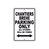Chantiers Brehe Boats Parking Only All Others Will Be Towed Sea Ocean Beach Lake Boat Aluminum Metal Sign Plate