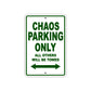 Chaos Boats Parking Only All Others Will Be Towed Sea Ocean Beach Lake Boat Aluminum Metal Sign Plate