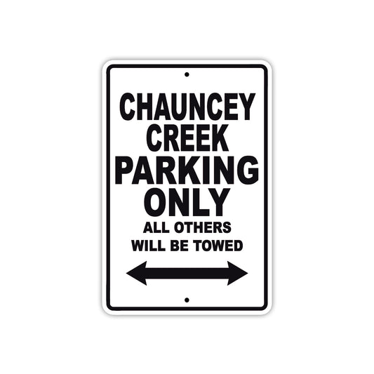Chauncey Creek Boats Parking Only All Others Will Be Towed Sea Ocean Beach Lake Boat Aluminum Metal Sign Plate