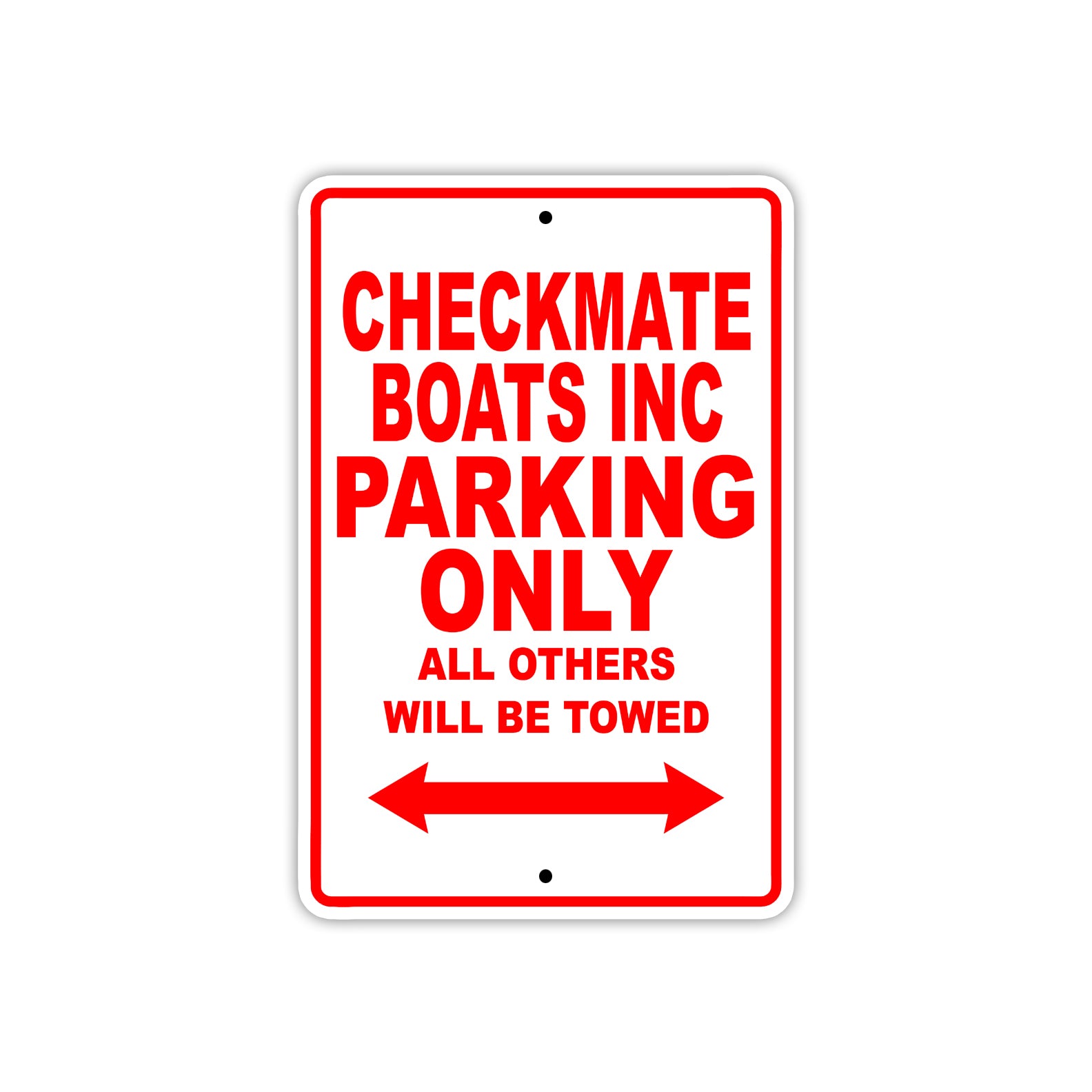 Checkmate Boats Inc Boats Parking Only All Others Will Be Towed Sea Ocean Beach Lake Boat Aluminum Metal Sign Plate