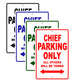 Chief Boats Parking Only All Others Will Be Towed Sea Ocean Beach Lake Boat Aluminum Metal Sign Plate