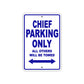 Chief Boats Parking Only All Others Will Be Towed Sea Ocean Beach Lake Boat Aluminum Metal Sign Plate