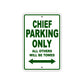 Chief Boats Parking Only All Others Will Be Towed Sea Ocean Beach Lake Boat Aluminum Metal Sign Plate