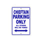 Chieftain Boats Parking Only All Others Will Be Towed Sea Ocean Beach Lake Boat Aluminum Metal Sign Plate