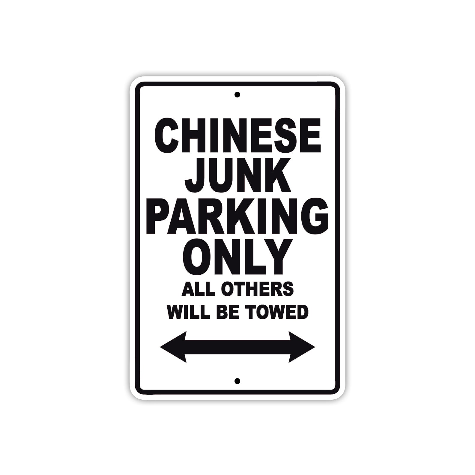 Chinese Junk Boats Parking Only All Others Will Be Towed Sea Ocean Beach Lake Boat Aluminum Metal Sign Plate