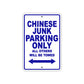 Chinese Junk Boats Parking Only All Others Will Be Towed Sea Ocean Beach Lake Boat Aluminum Metal Sign Plate