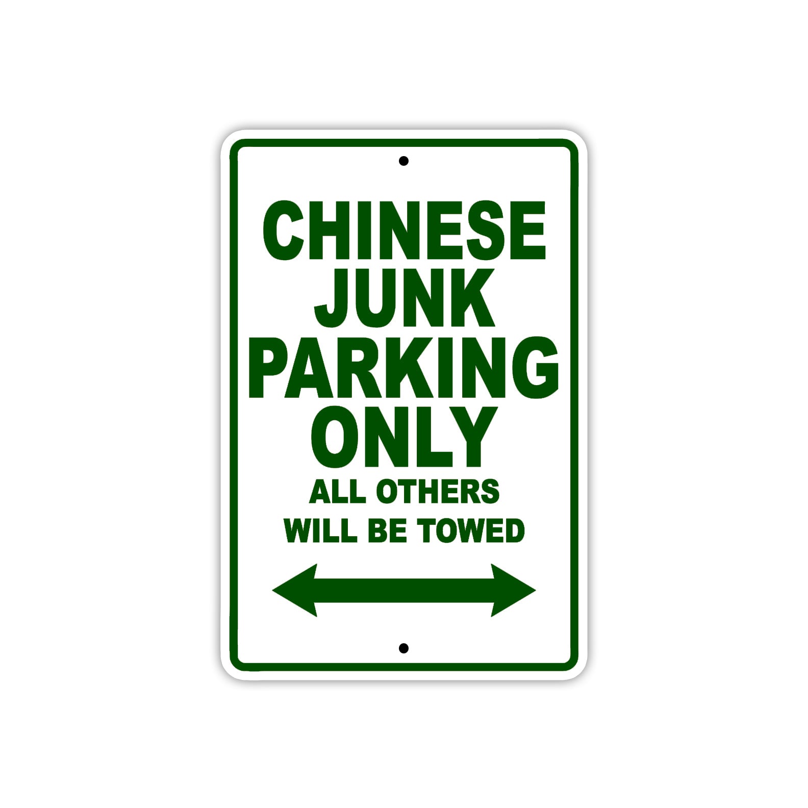 Chinese Junk Boats Parking Only All Others Will Be Towed Sea Ocean Beach Lake Boat Aluminum Metal Sign Plate